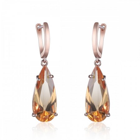Fashion Rose Gold Cubic Zirconia Drop Shape Engagement Earings