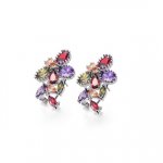 Fashion Multicolor Cubic Zirconia Drop Shape Engagement Earrings