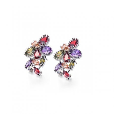 Fashion Multicolor Cubic Zirconia Drop Shape Engagement Earrings