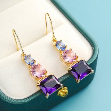 Fashion Multicolor Cubic Zirconia Engagement Earings