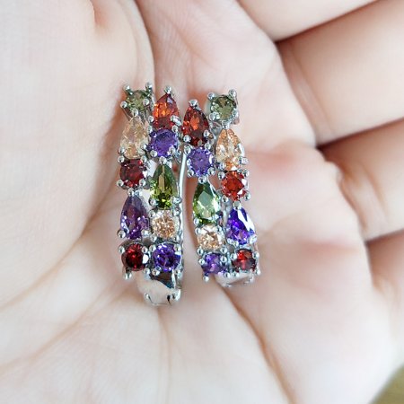 Luxury Women Multicolor Cubic Zirconia Earrings