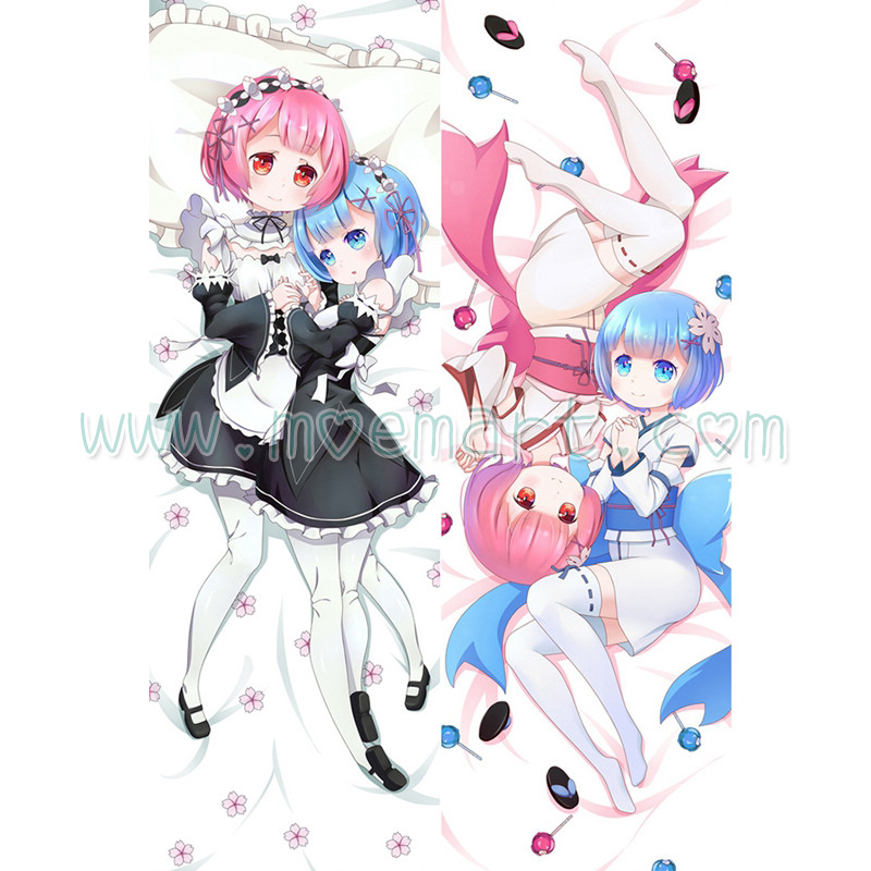 Re:Zero Dakimakura Rem Ram Body Pillow Case 02