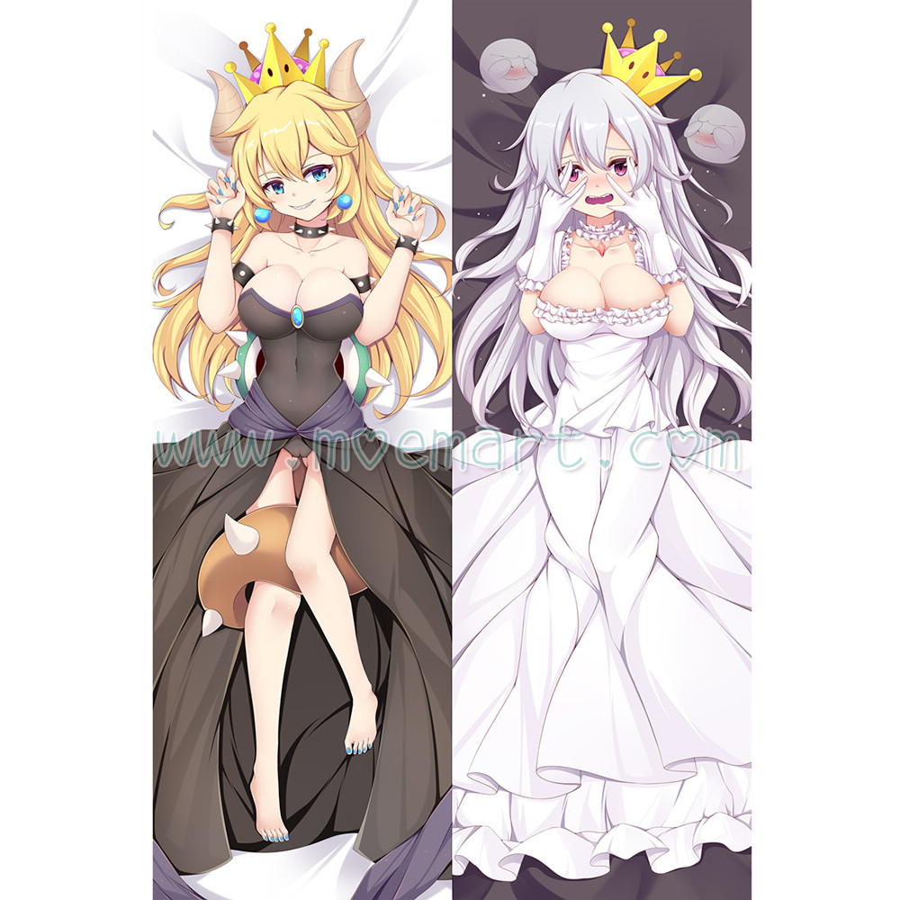 Super Mario Dakimakura Bowsette Booette Princess King Boo Body Pillow Case 03