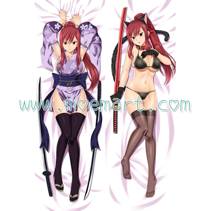 Fairy Tail Dakimakura Erza Scarlet Body Pillow Case