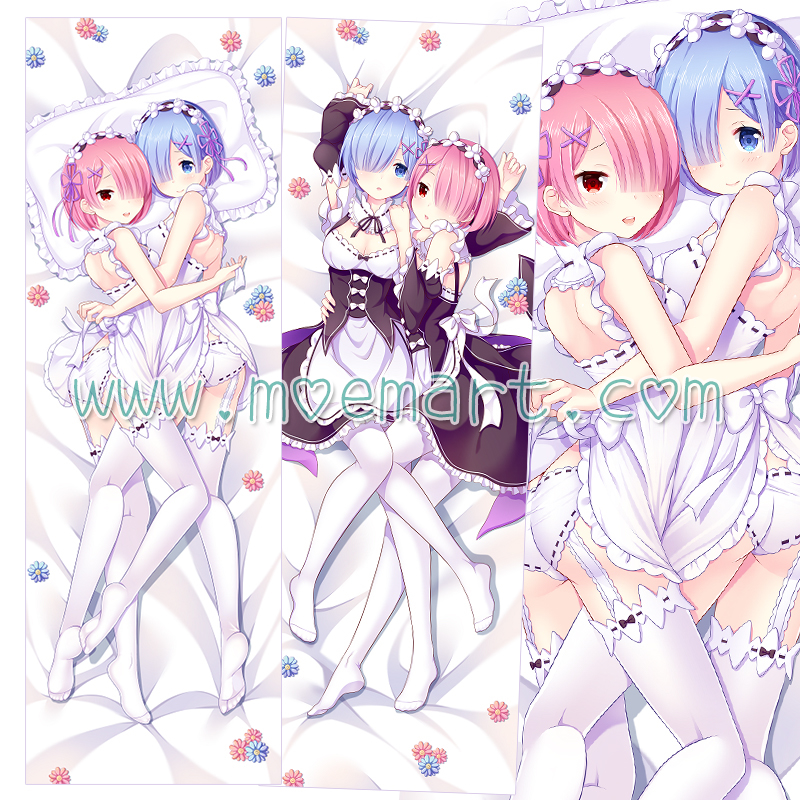 Re:Zero Dakimakura Rem Ram Body Pillow Case