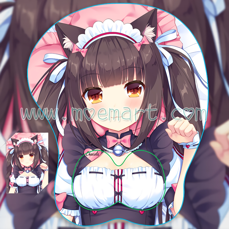 2way Nekopara Chocola Anime 3D Mouse Pad Mat Wrist Rest Small Breasts