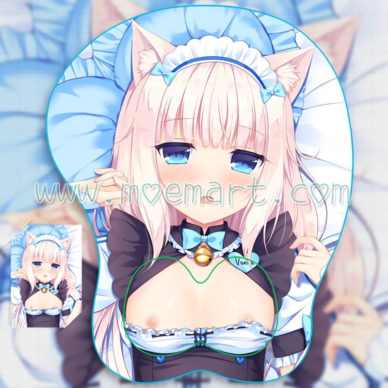 2way Nekopara Vanilla Anime 3D Mouse Pad Mat Wrist Rest Small Breasts 02